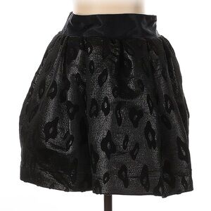 See By Chloé Black Textured A-Line Mini Skirt Size 2 Designer Chic